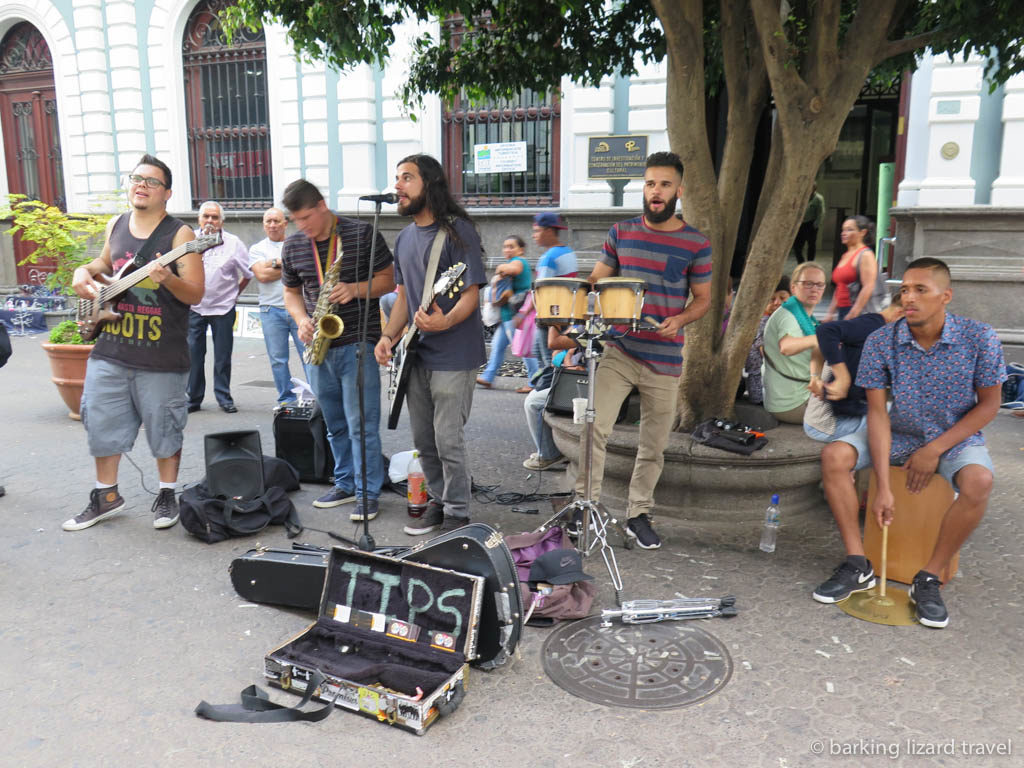 Buskers entertaining the locals on the streets of San Jose