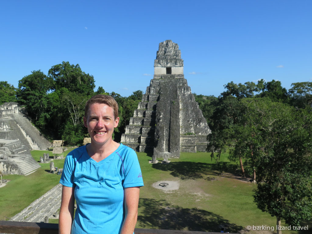 lydia in front of Templo IV in tikal guatemala