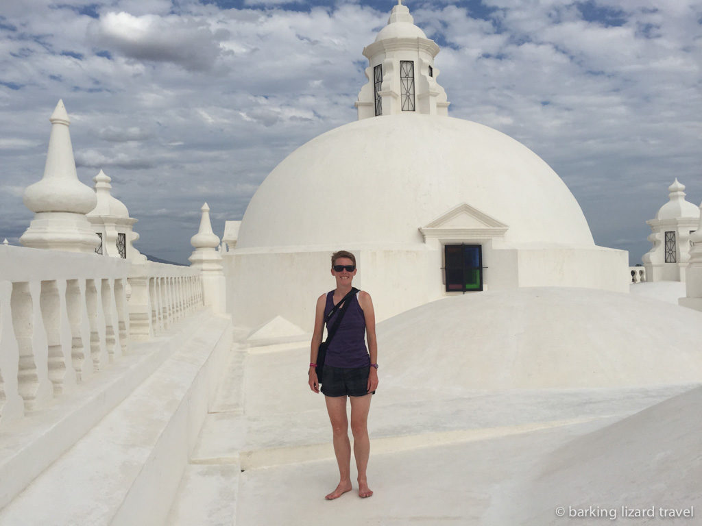 ydia on the roof of leon cathedral in nicaragua