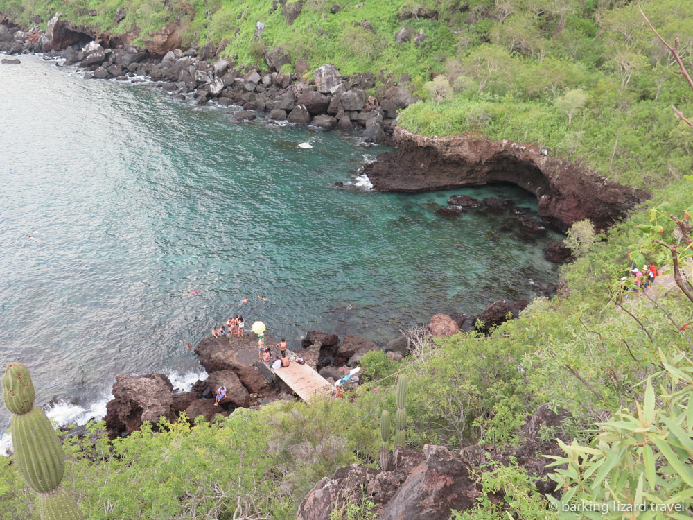 photo of the view over Las Tijeretas bay san cristobal