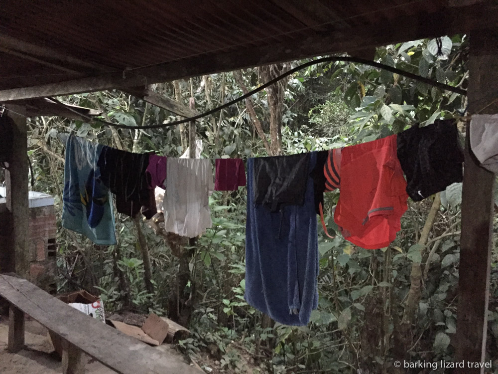 washing line full with clothes at one of the camps