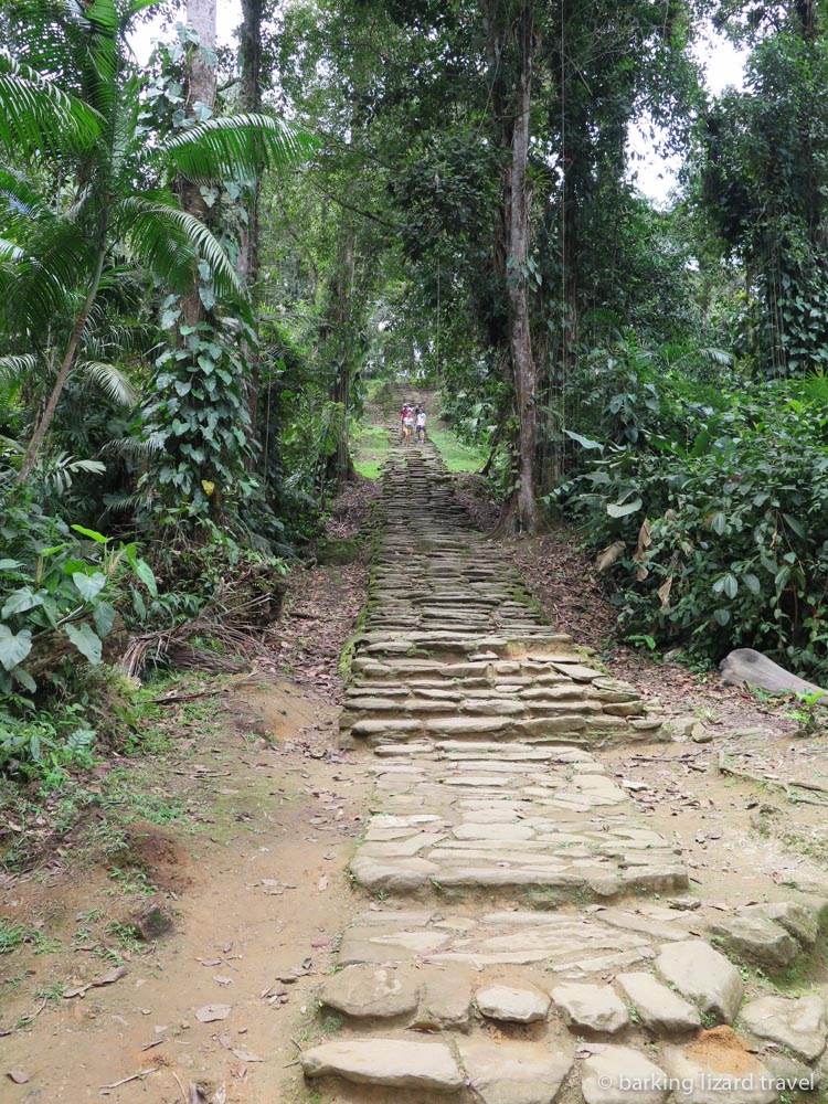 stones steps leading up to Ciudad Perdida