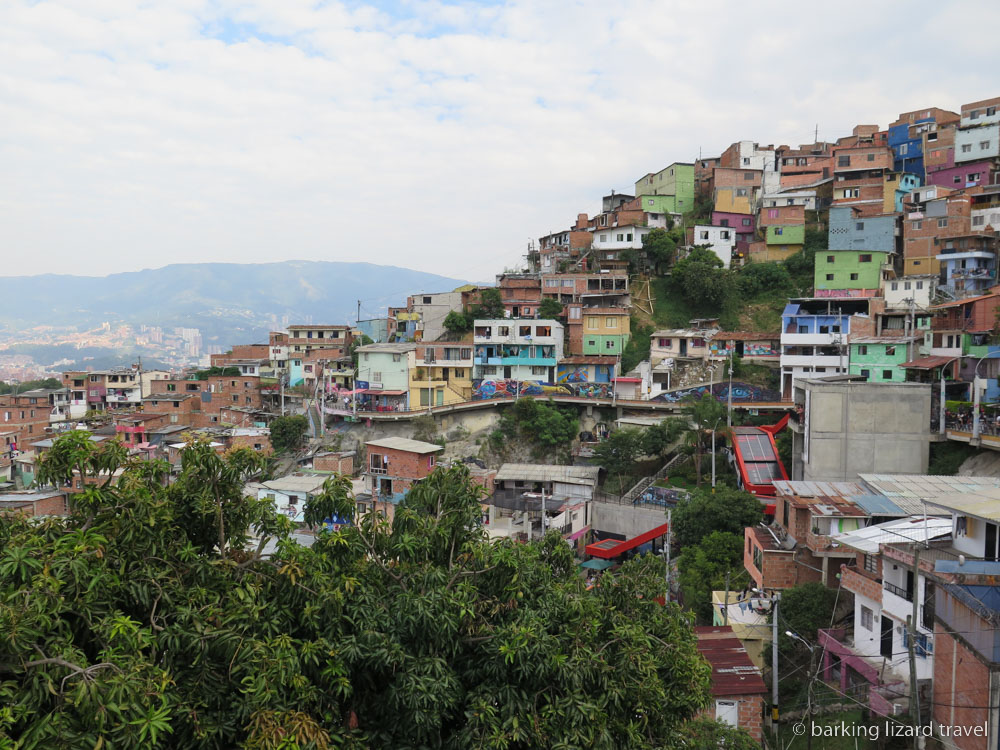 a photo of houses in the Comuna 13 neighbourhood in Medellín