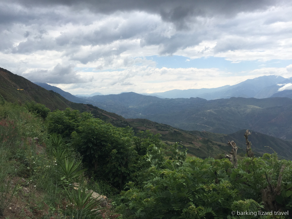 a photo of the mountainous view from the bus journey between Pasto and Popayan